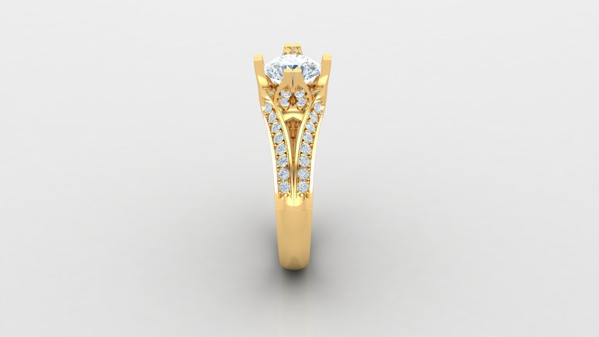 Solitare Women Diamond Ring 3D model_4