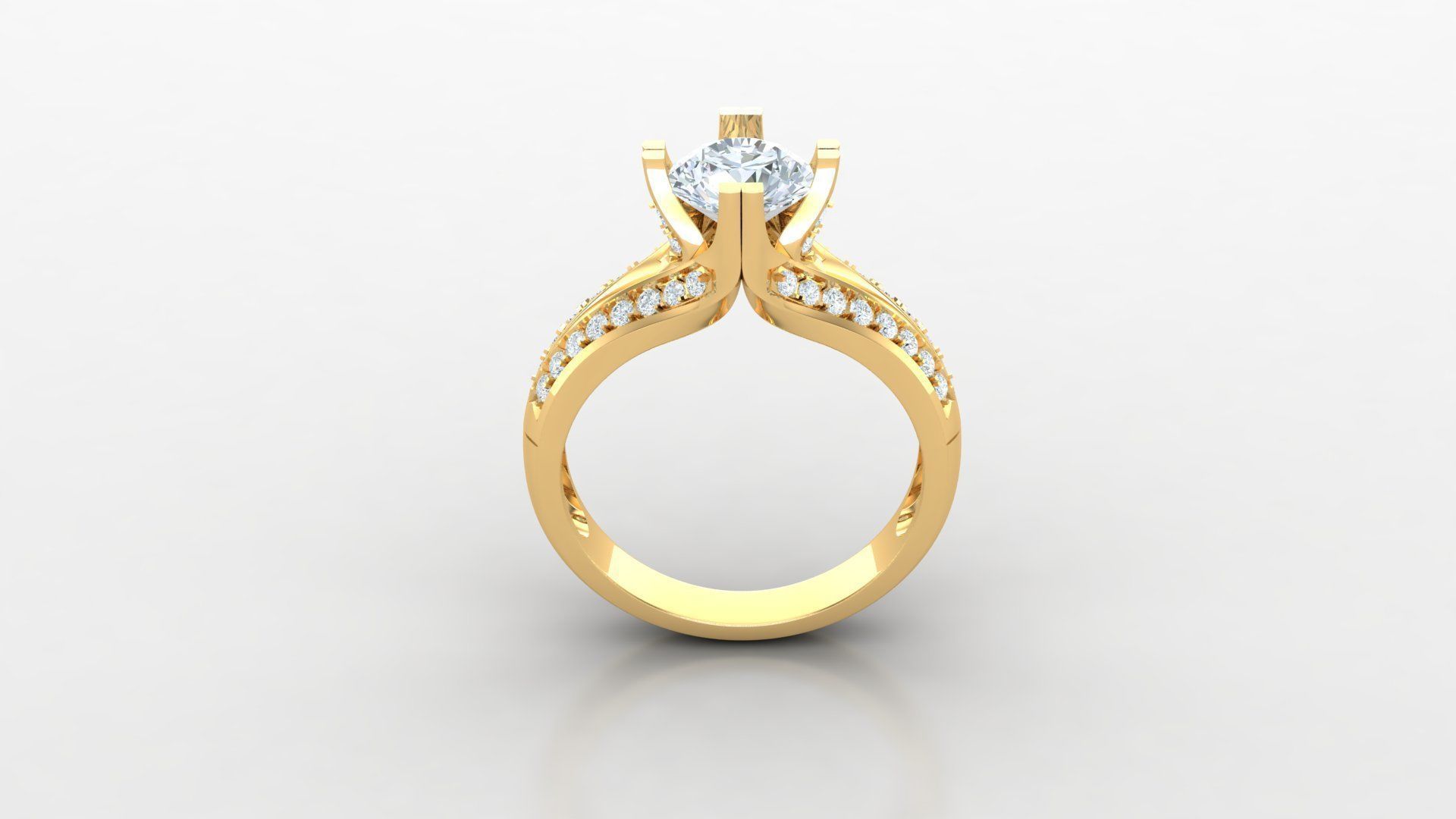 Solitare Women Diamond Ring 3D model_3