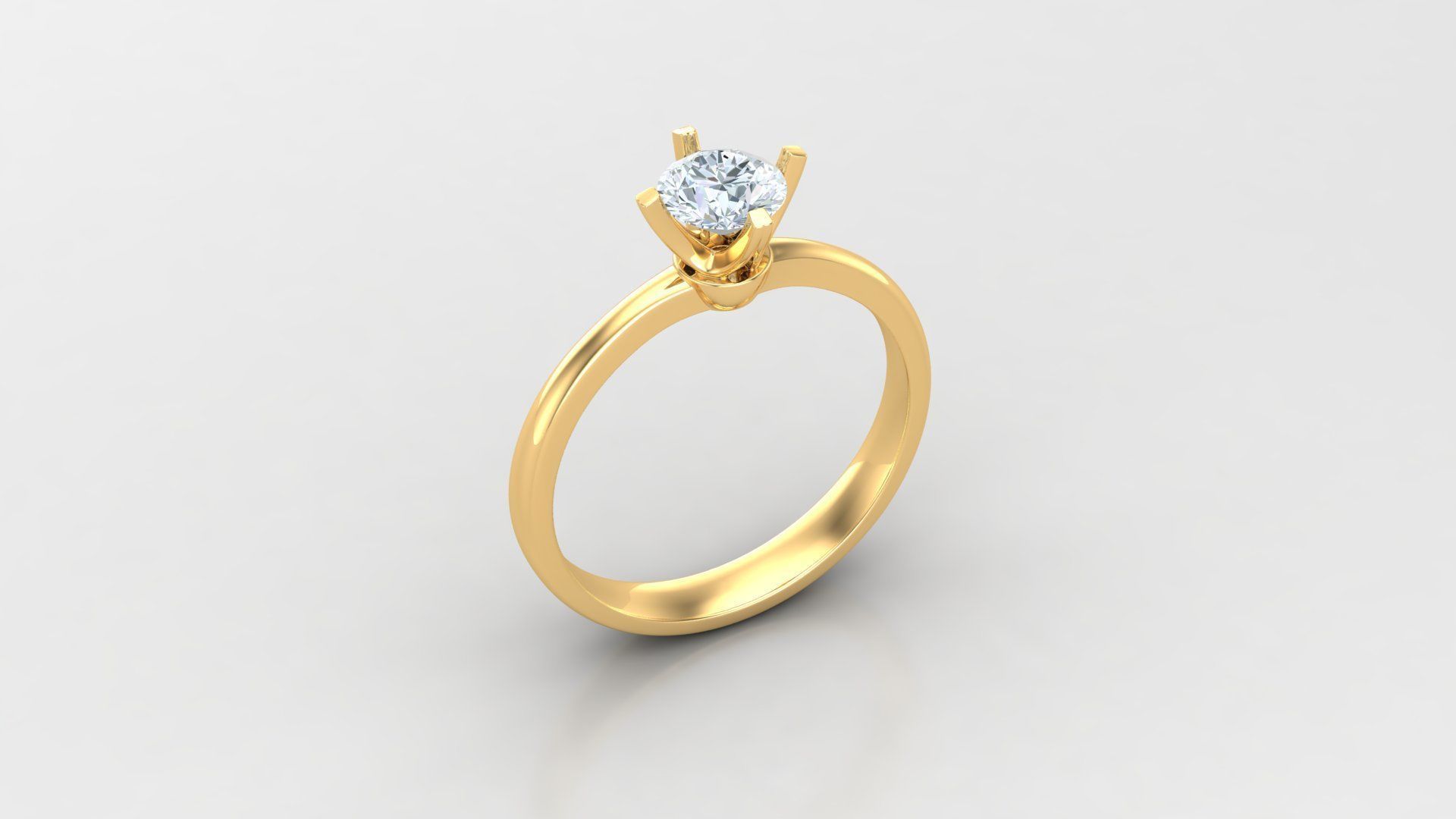 Solitare Diamond Ring 3D model_2