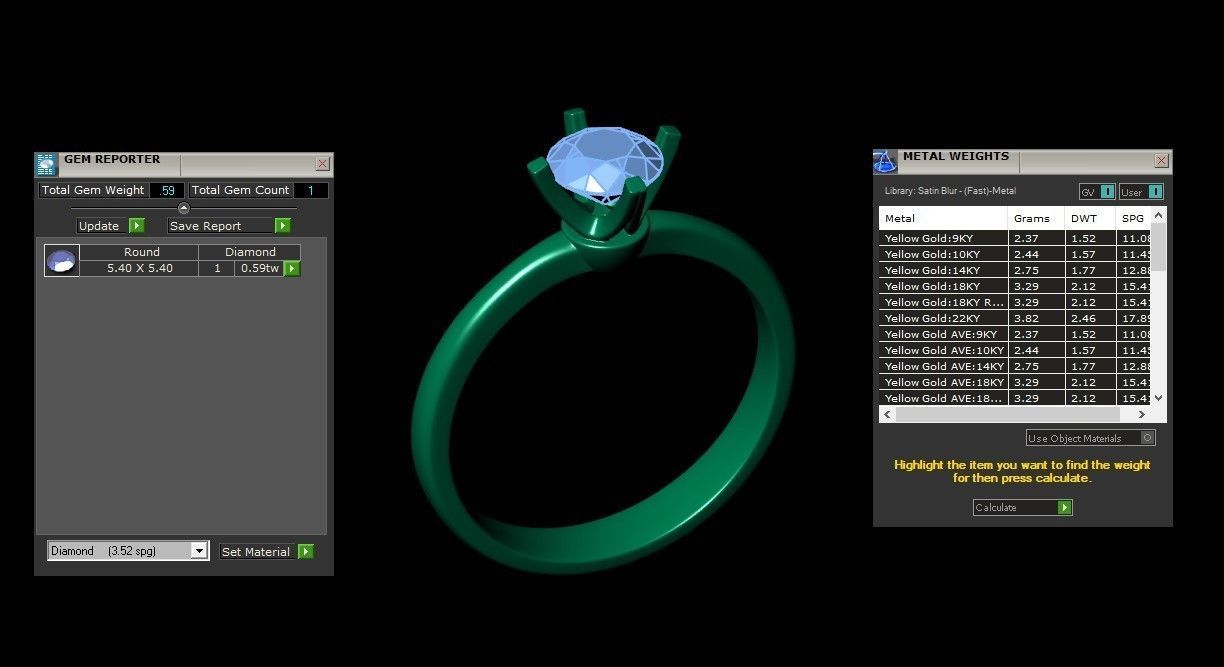 Solitare Diamond Ring 3D model_1