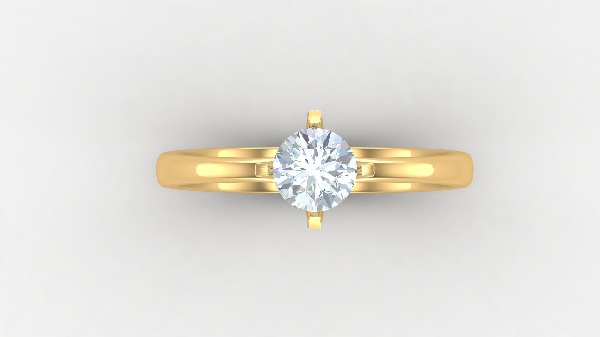 Solitare Diamond Ring 3D model_5