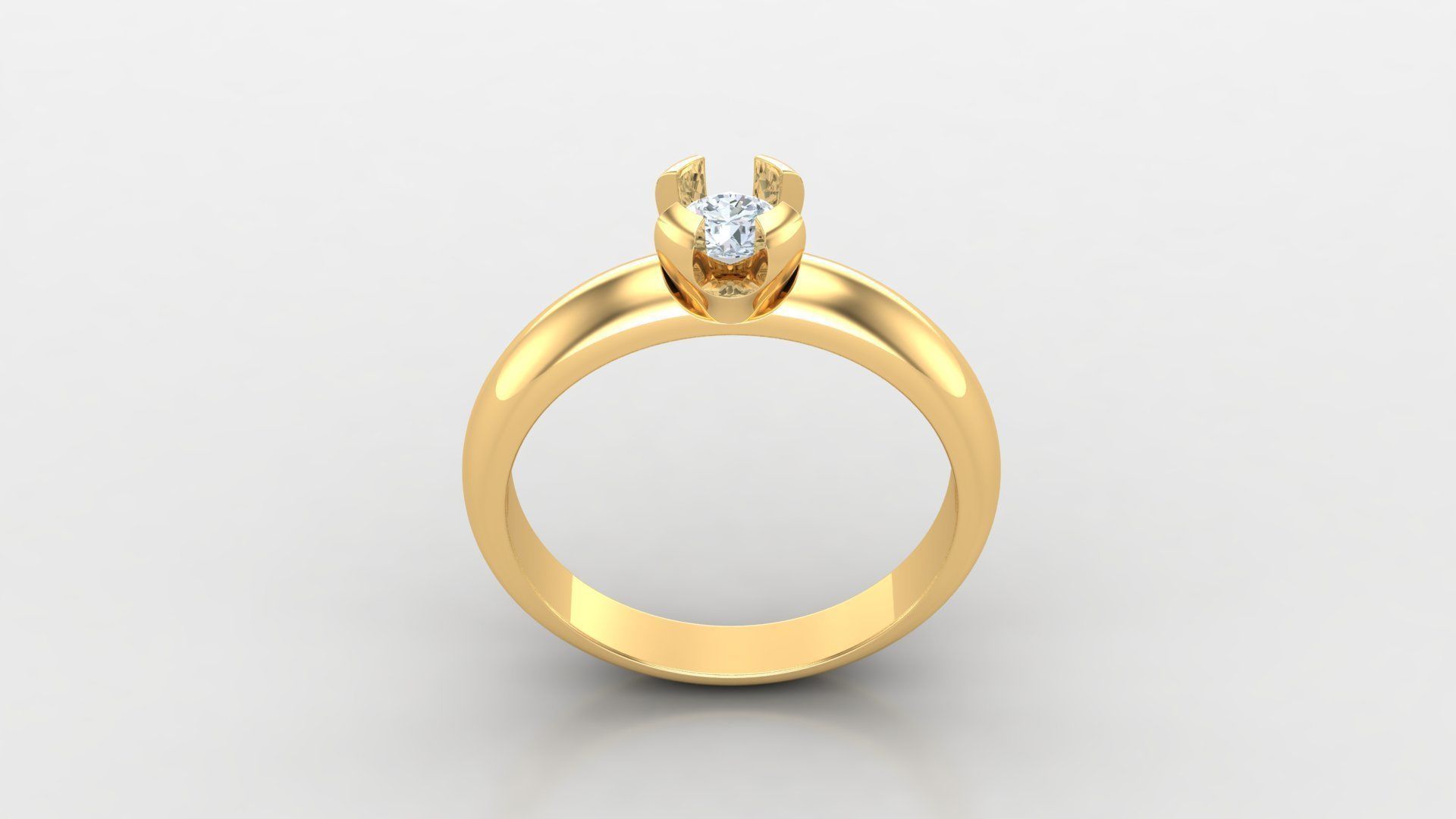 Solitare Women Diamond Ring 3D model_3