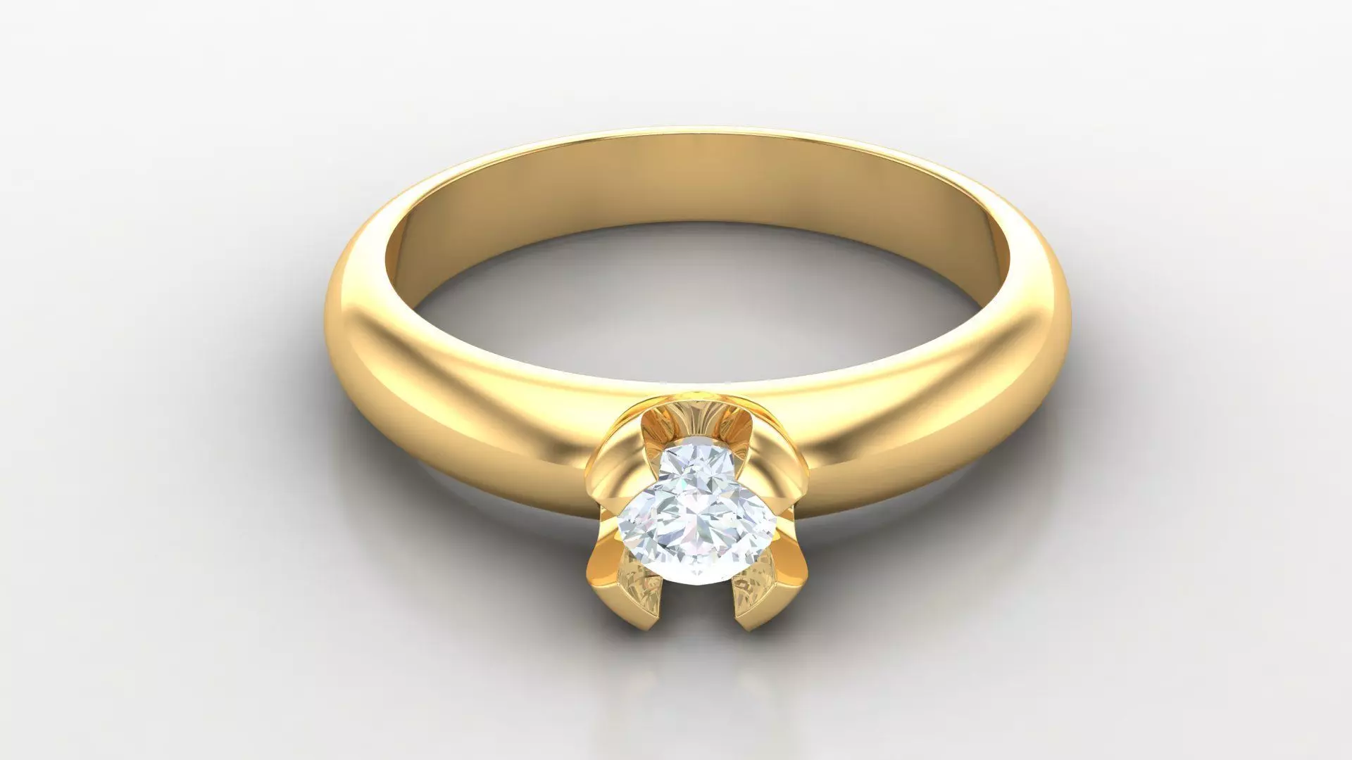 Solitare Women Diamond Ring 3D model_0