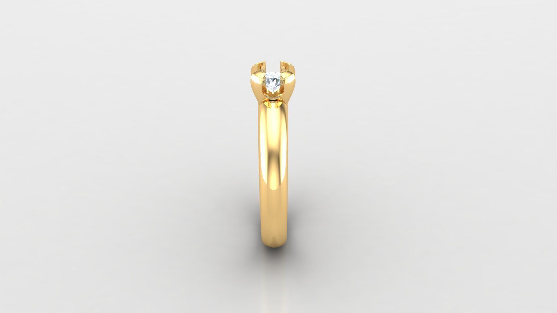 Solitare Women Diamond Ring 3D model_4