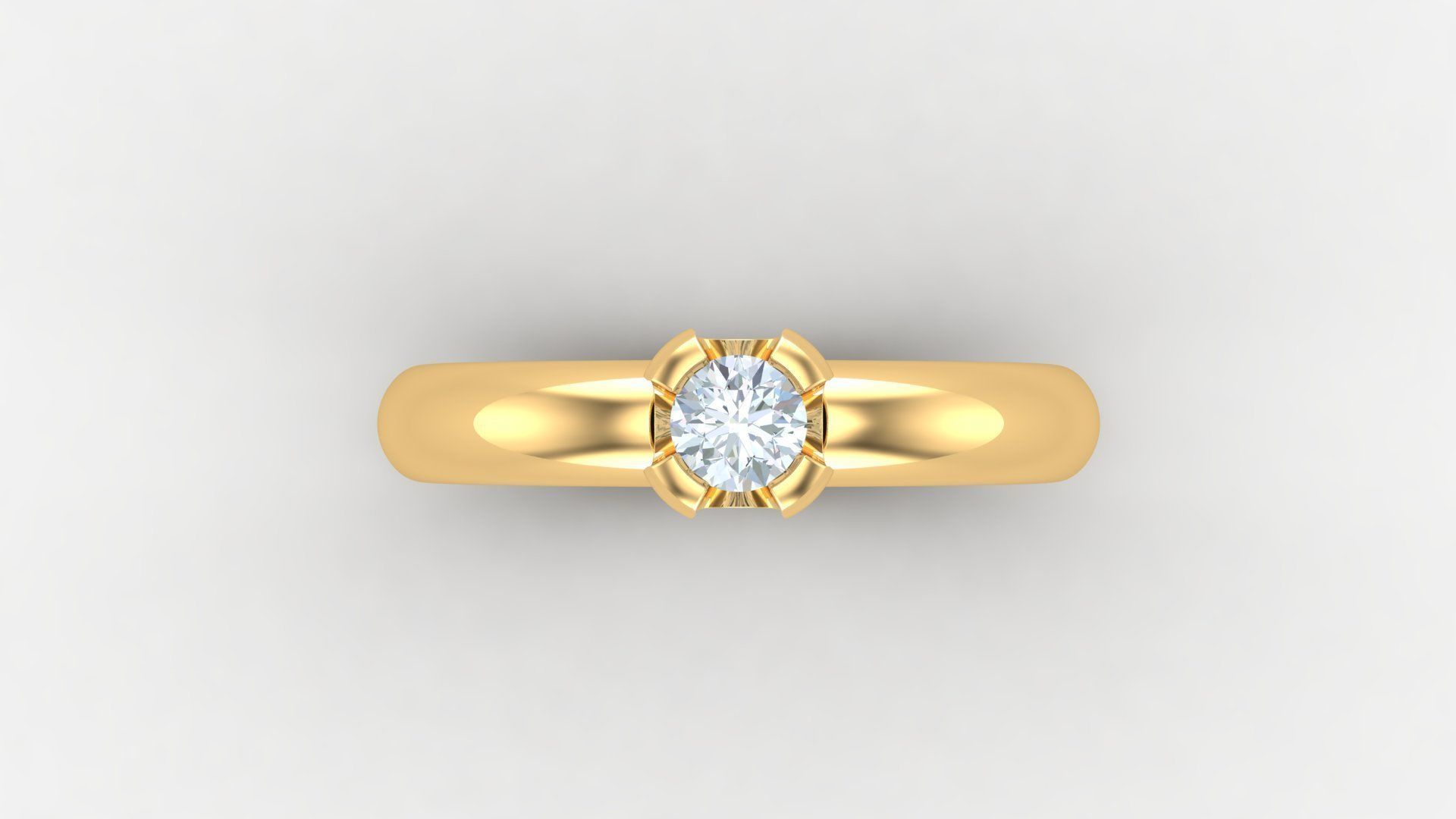 Solitare Women Diamond Ring 3D model_5