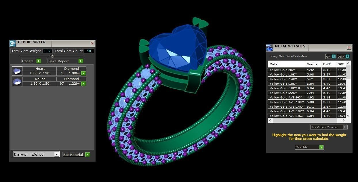 Solitare Women Diamond Ring 3D model_1