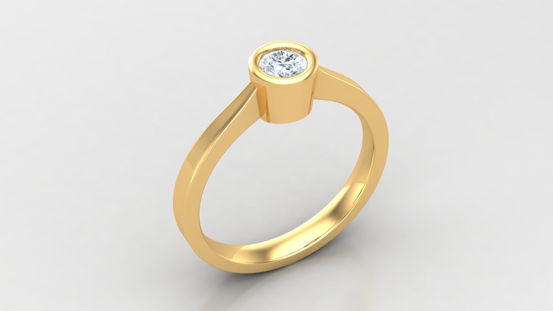 Solitare Women Diamond Ring 3D model_2