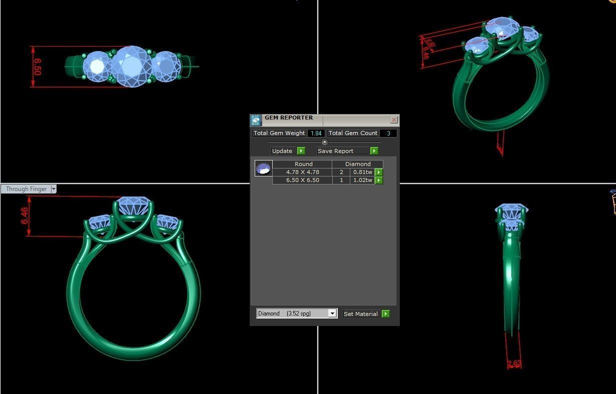 Solitare Women Diamond Ring 3D model_5