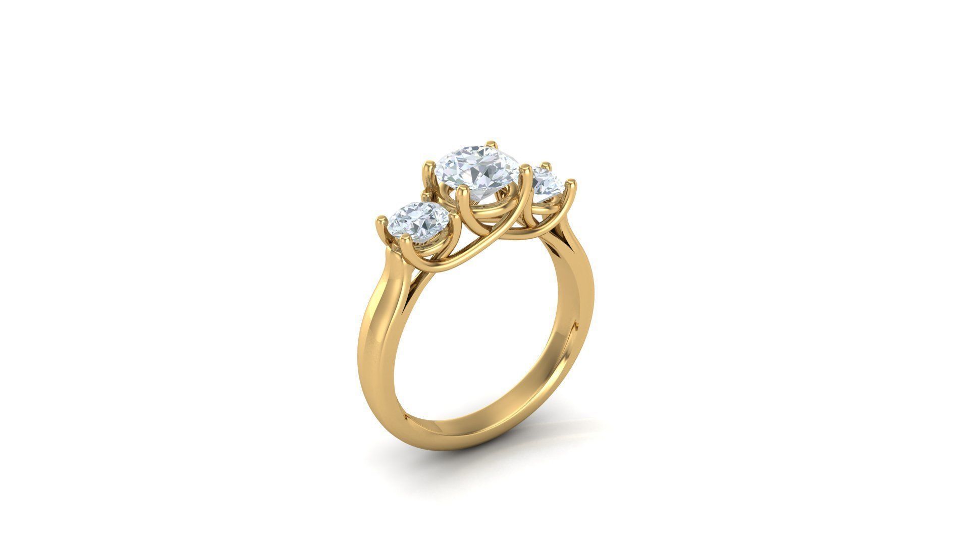 Solitare Women Diamond Ring 3D model_1