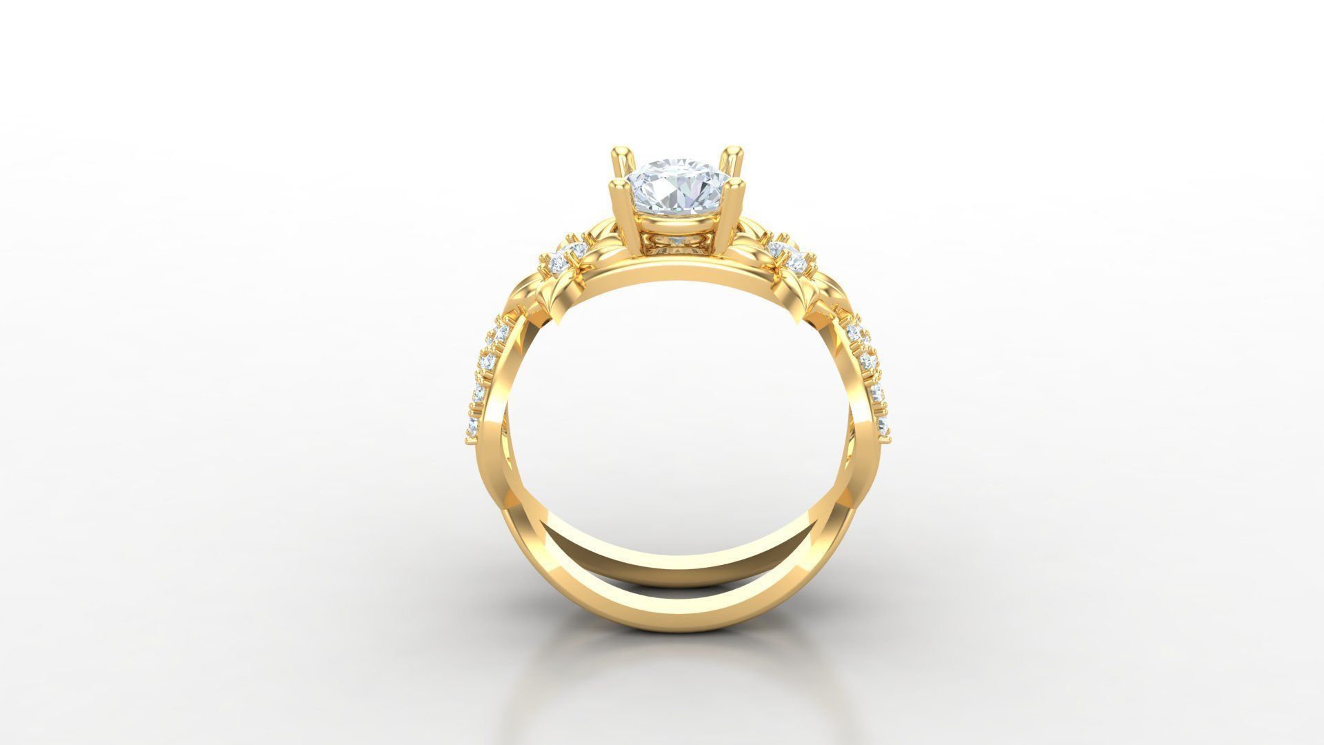 Solitare Women Diamond Ring 3D model_3