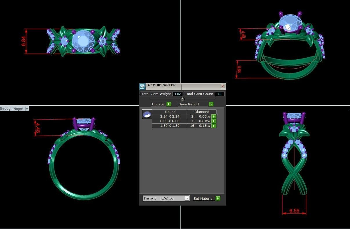 Solitare Women Diamond Ring 3D model_6