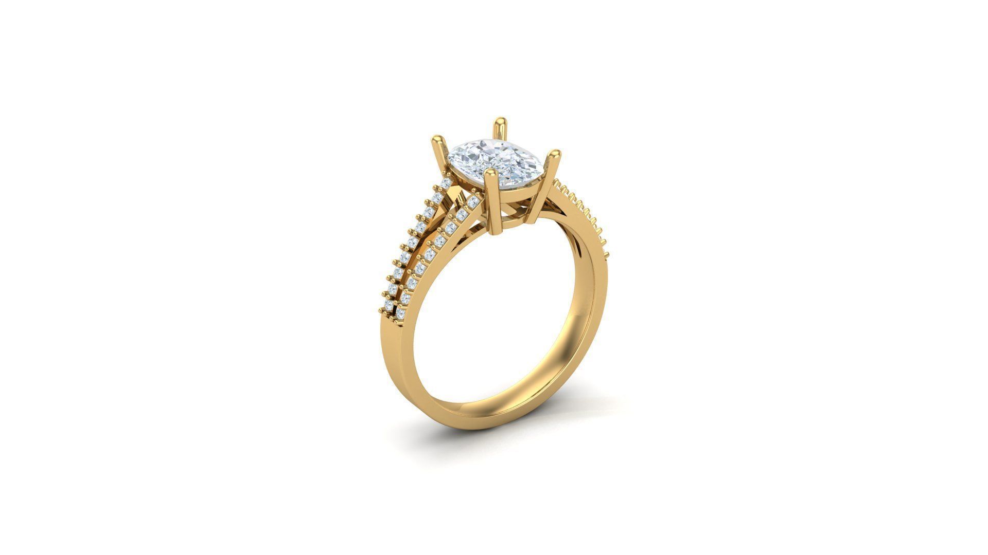Solitare Women Diamond Ring 3D model_1