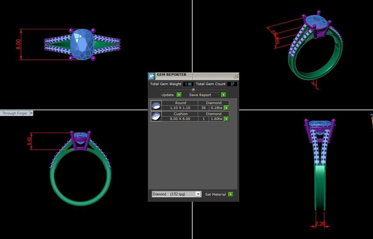 Solitare Women Diamond Ring 3D model_5