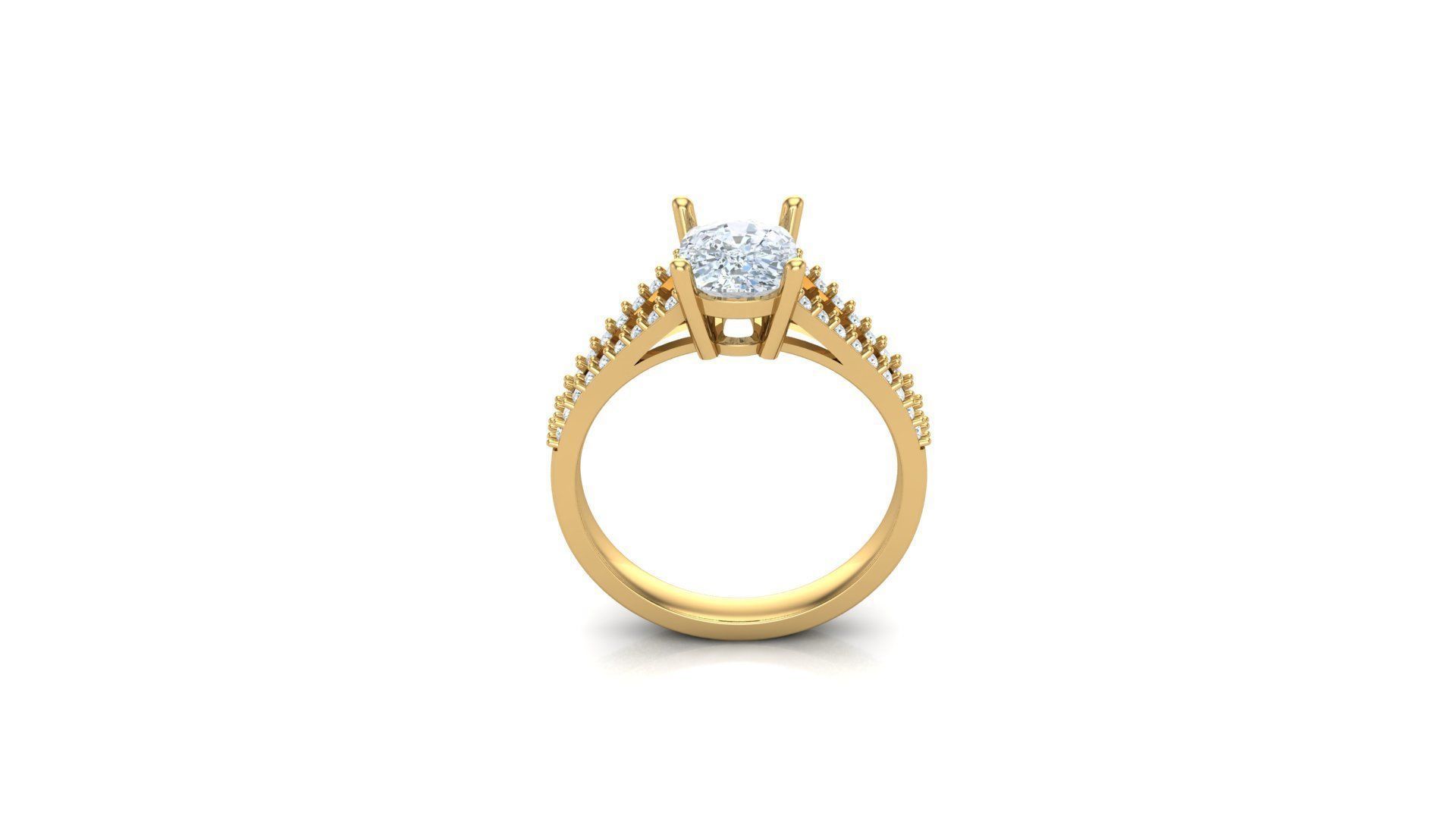 Solitare Women Diamond Ring 3D model_3