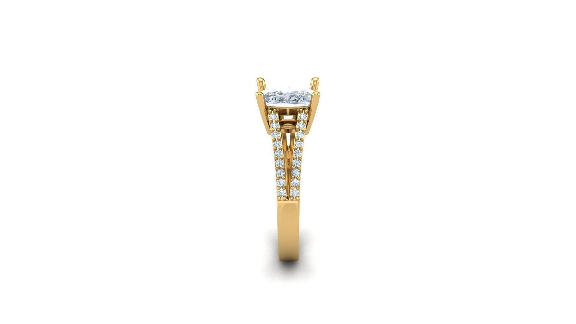 Solitare Women Diamond Ring 3D model_2