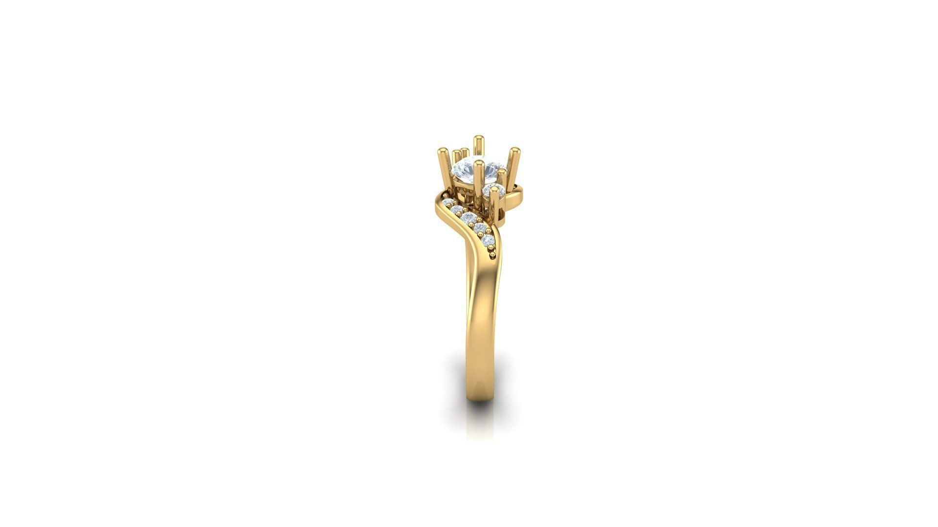 Solitare Women Diamond Ring 3D model_2