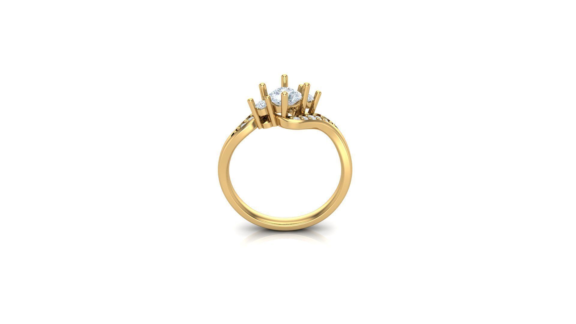 Solitare Women Diamond Ring 3D model_3