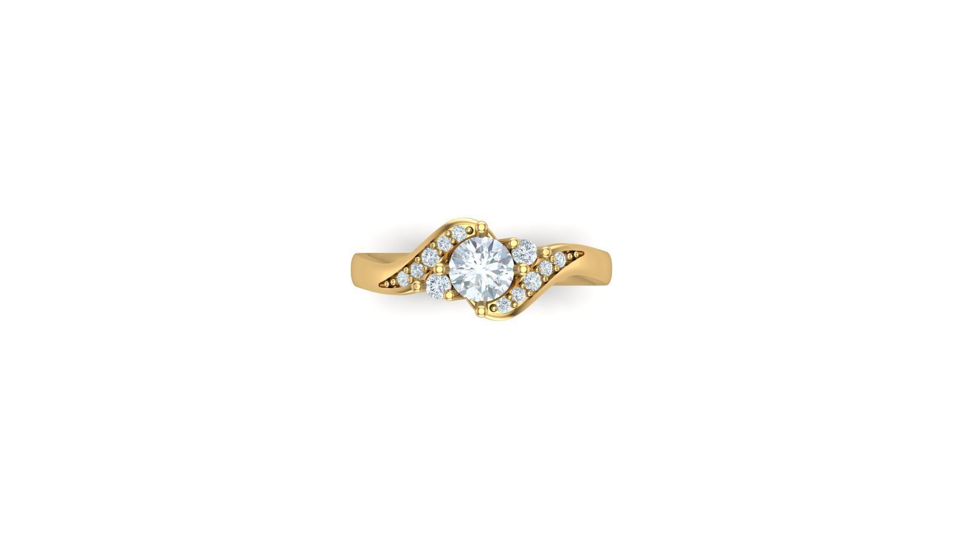 Solitare Women Diamond Ring 3D model_4