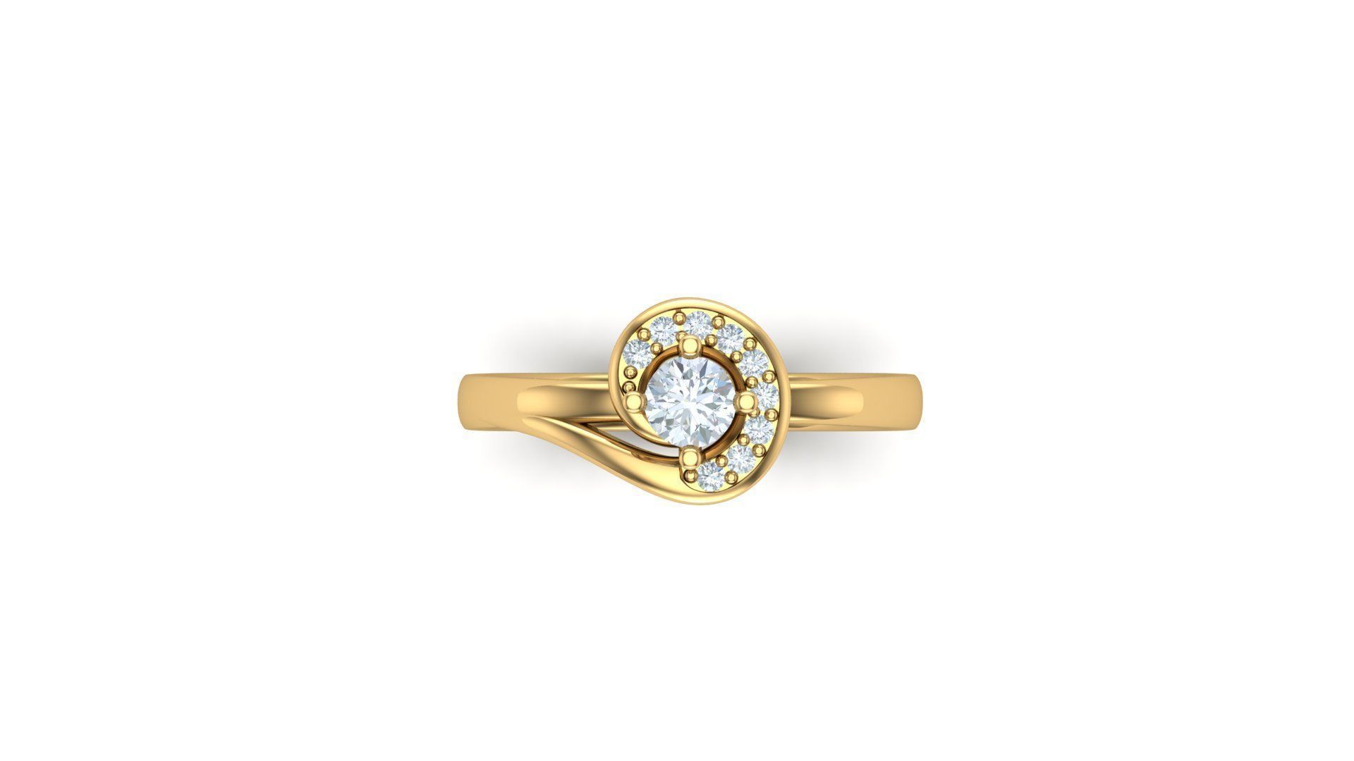 Solitare Women Diamond Ring 3D model_4