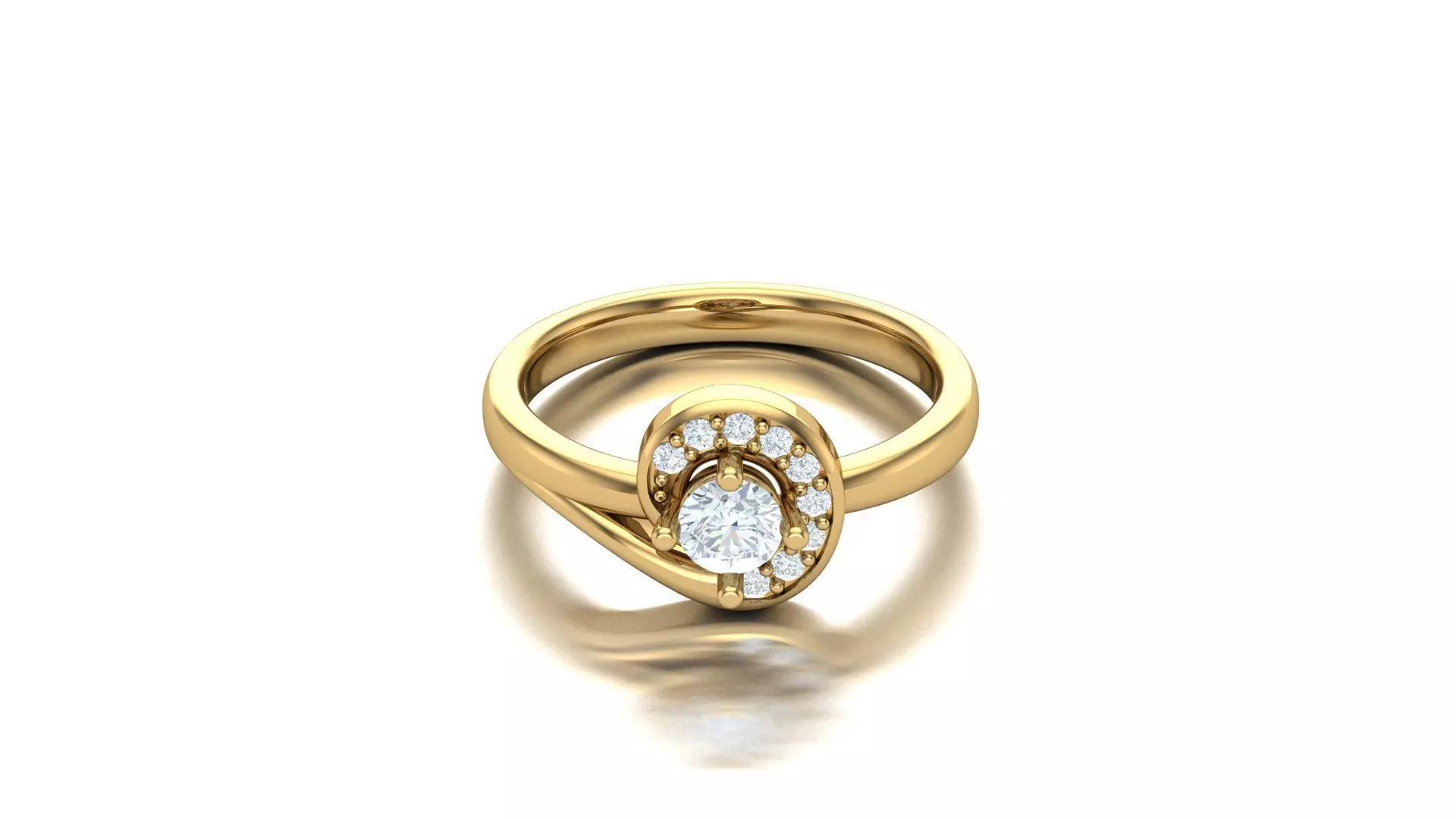 Solitare Women Diamond Ring 3D model_0