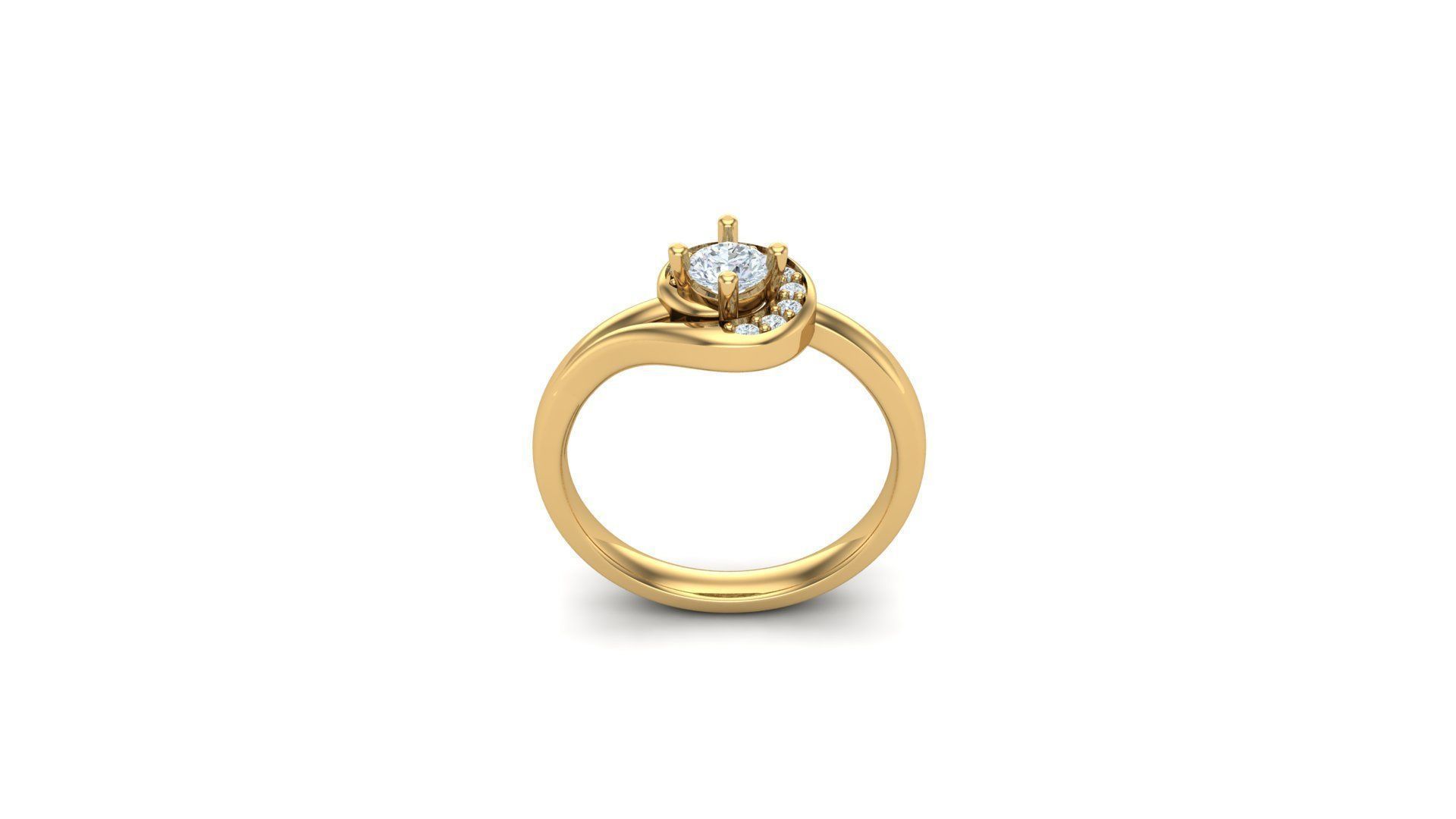 Solitare Women Diamond Ring 3D model_3