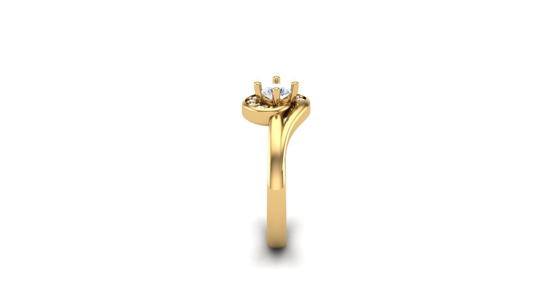 Solitare Women Diamond Ring 3D model_2