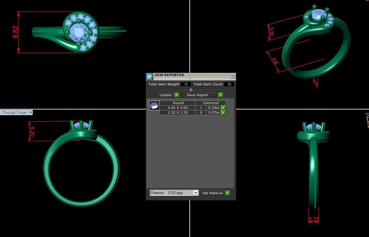 Solitare Women Diamond Ring 3D model_5