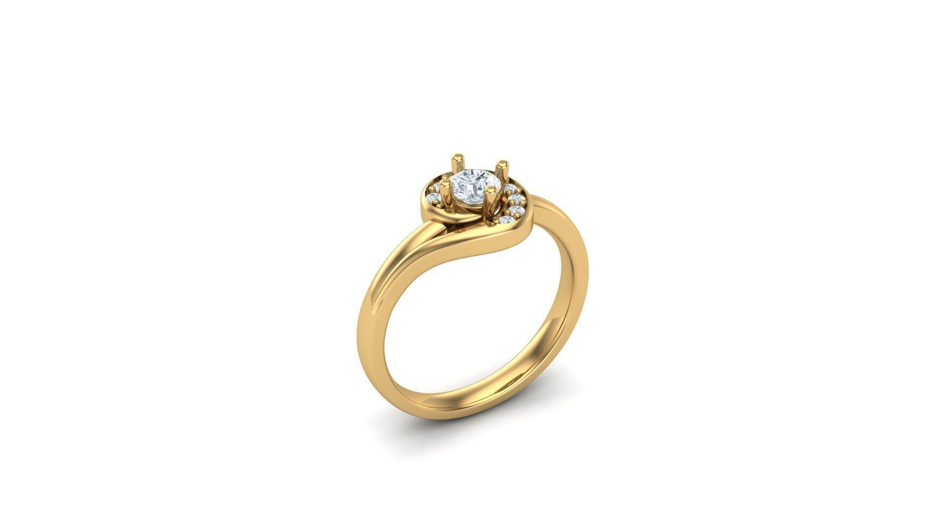 Solitare Women Diamond Ring 3D model_1