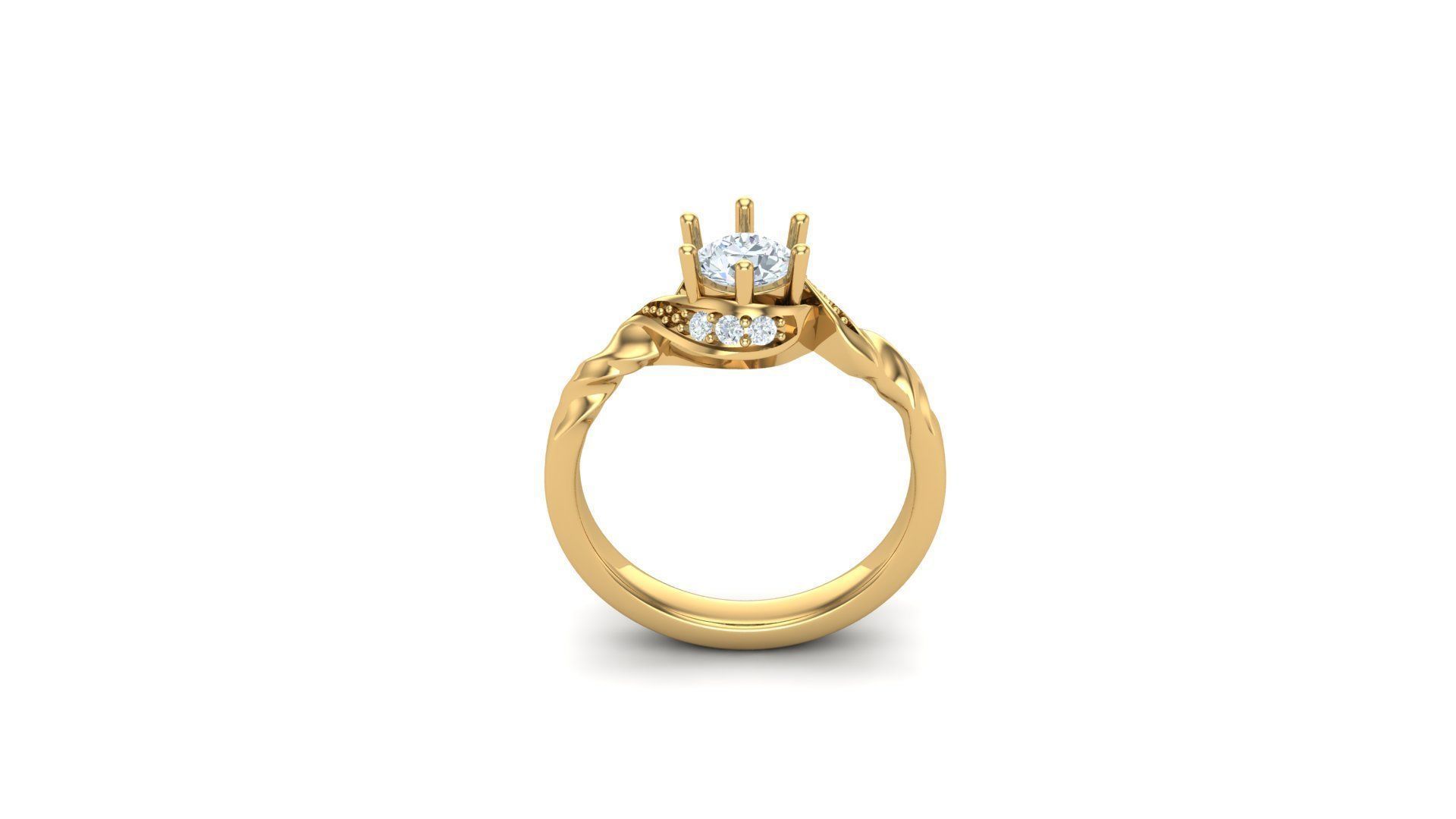 Solitare Women Diamond Ring 3D model_3