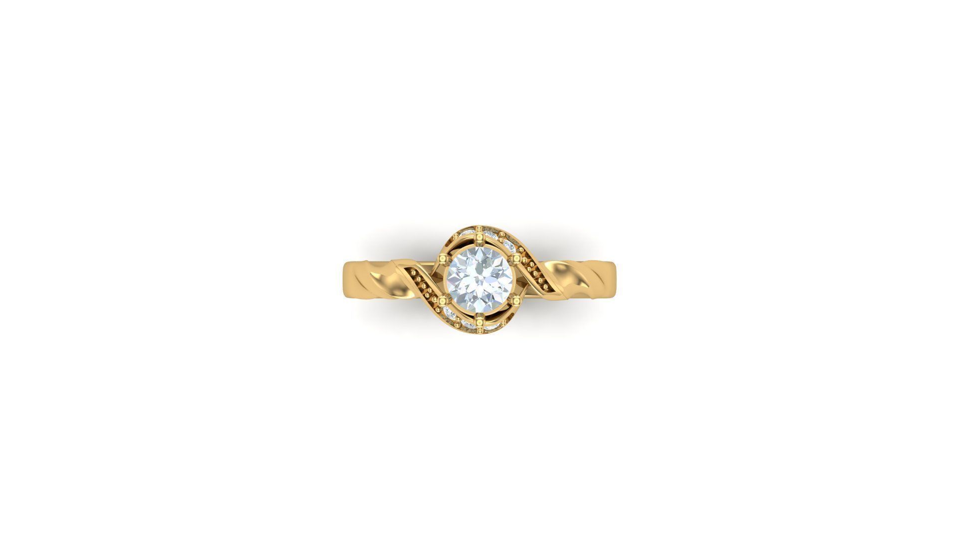 Solitare Women Diamond Ring 3D model_4