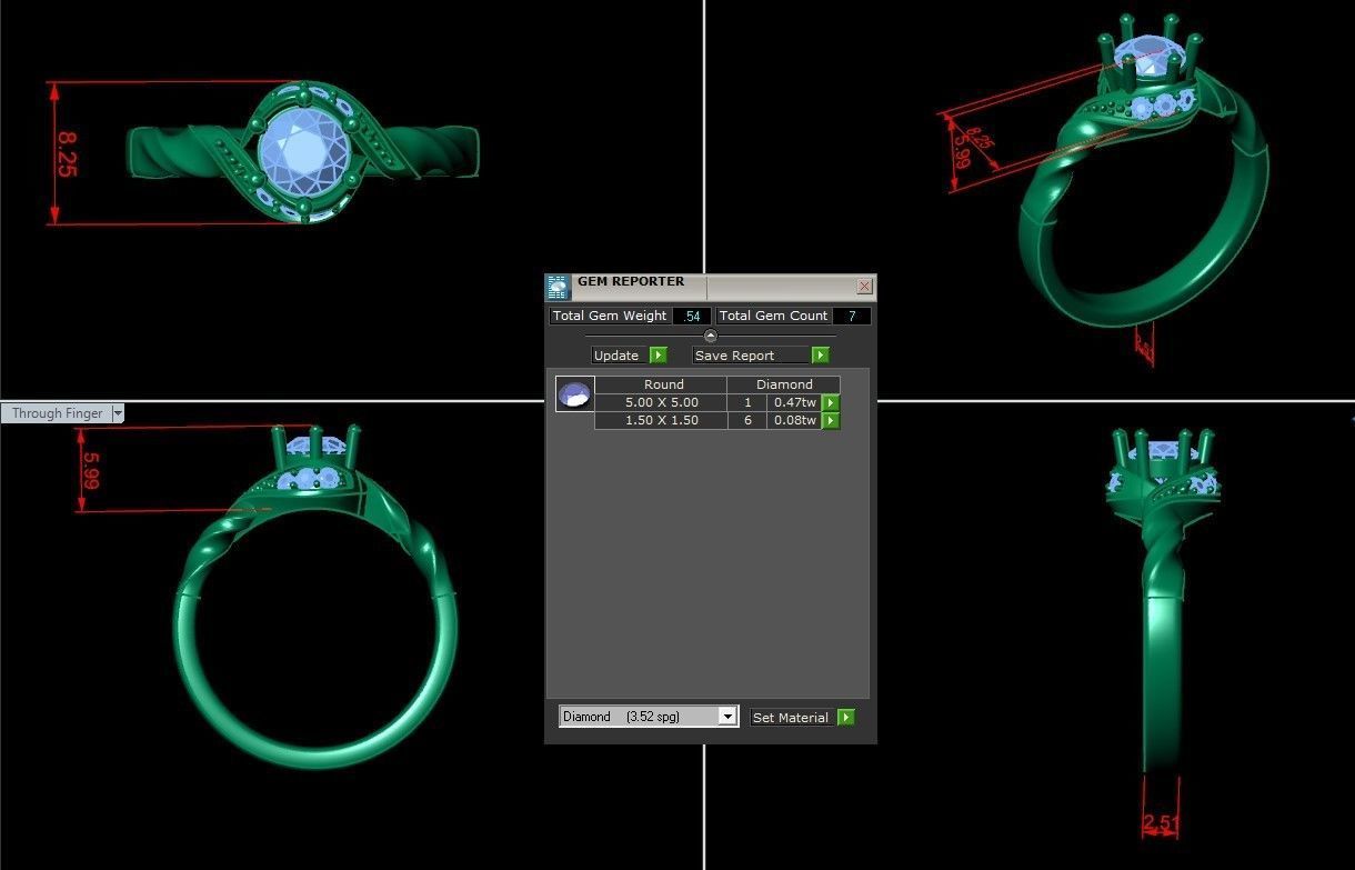 Solitare Women Diamond Ring 3D model_5