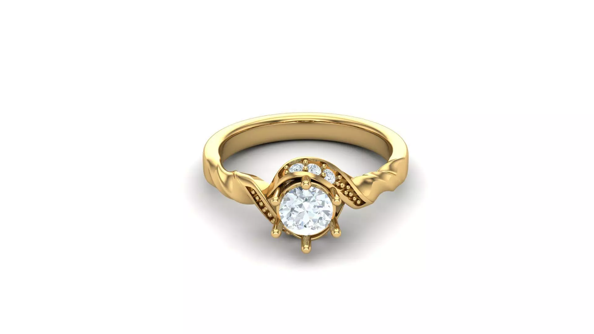 Solitare Women Diamond Ring 3D model_0