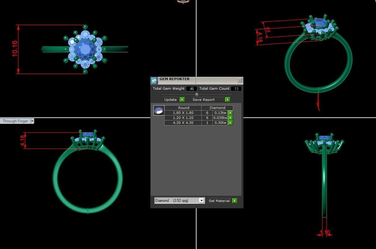 Solitare Women Diamond Ring 3D model_5
