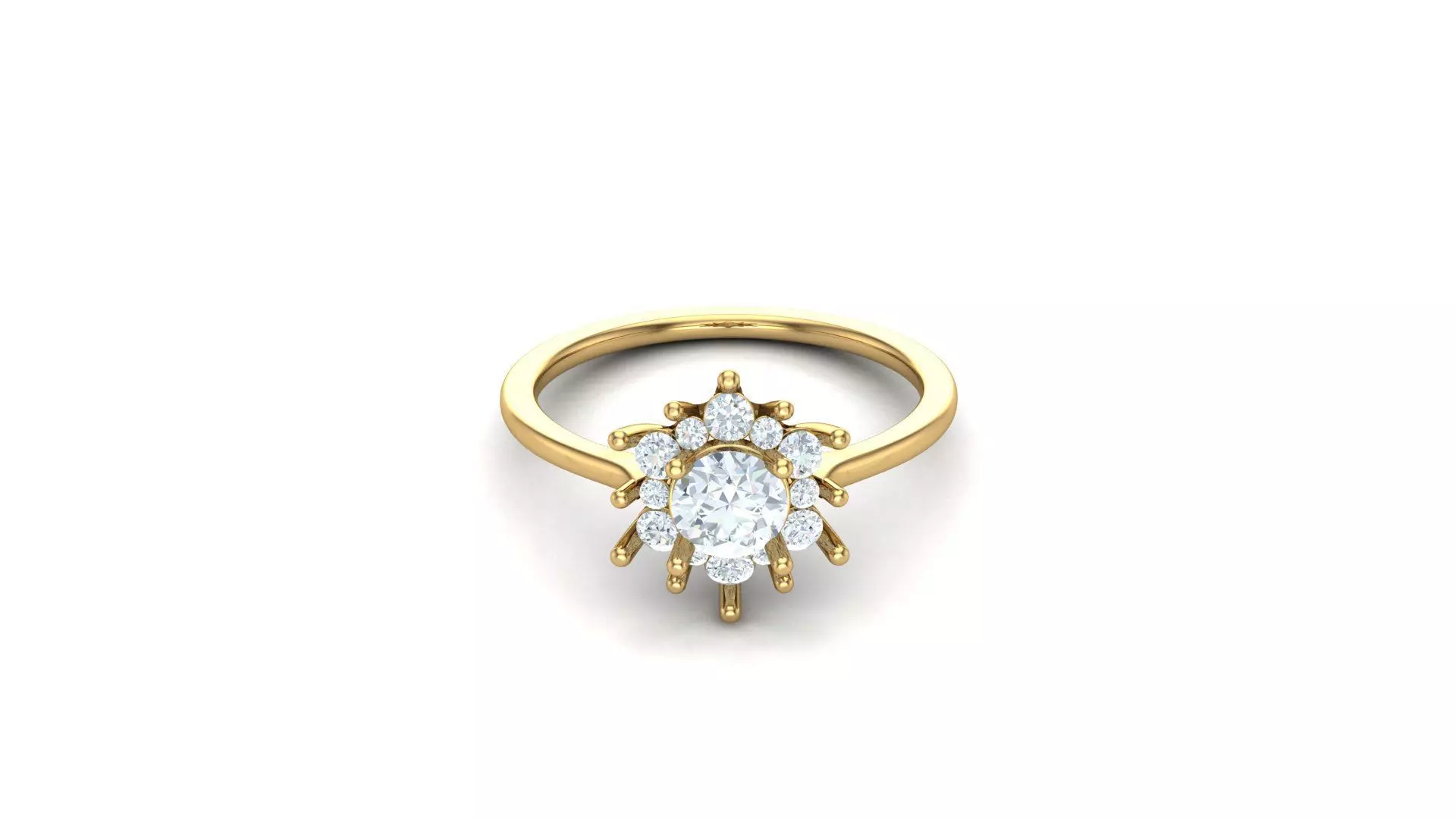 Solitare Women Diamond Ring 3D model_0