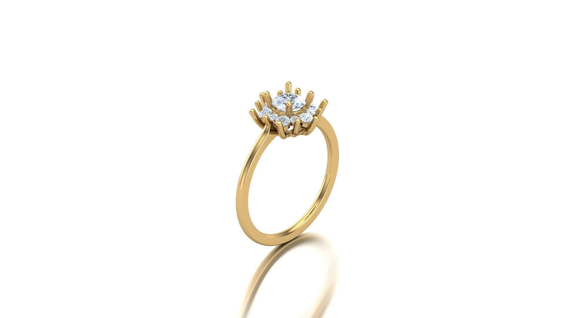 Solitare Women Diamond Ring 3D model_1