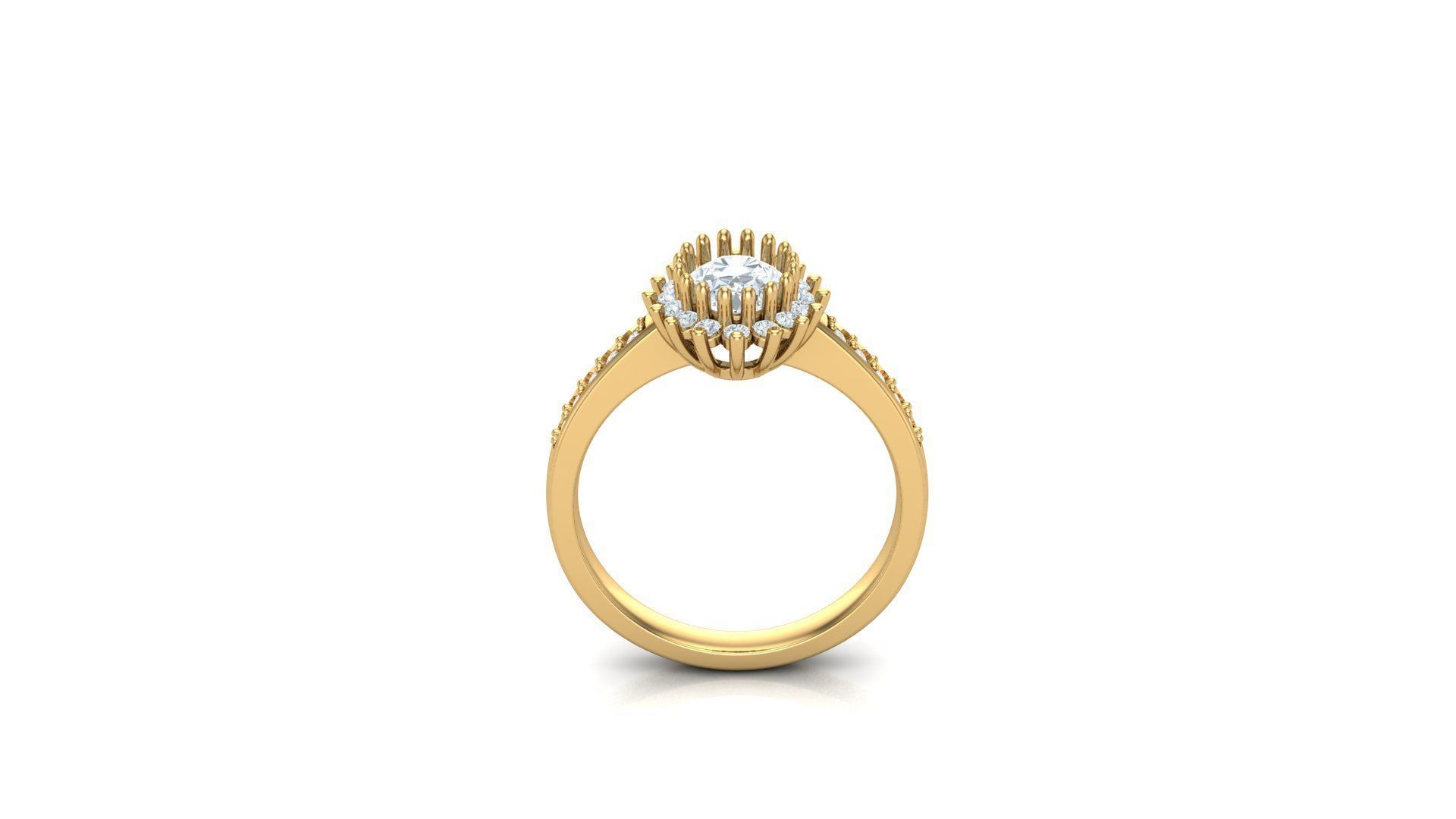 Solitare Women Diamond Ring 3D model_3