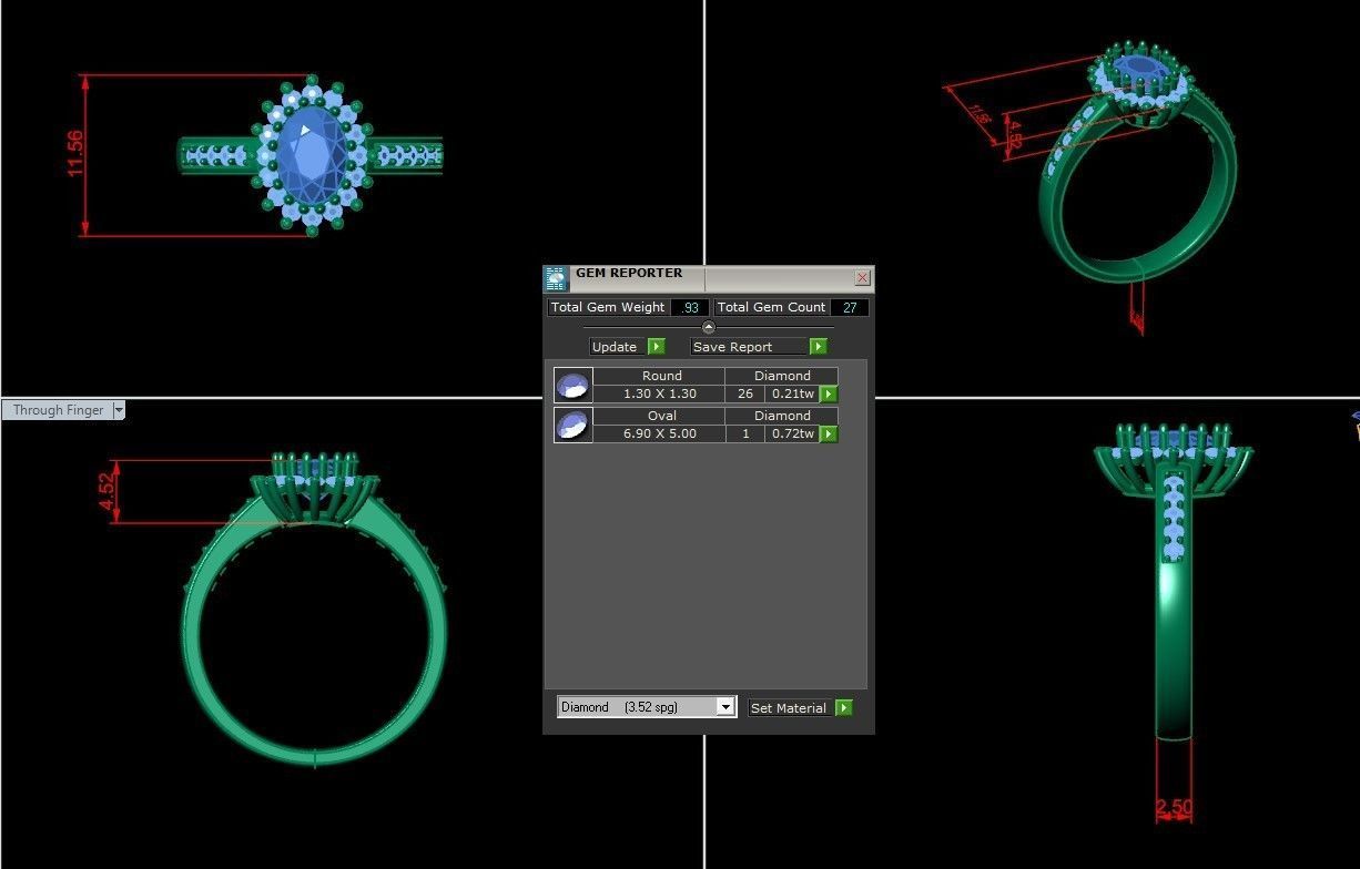 Solitare Women Diamond Ring 3D model_5