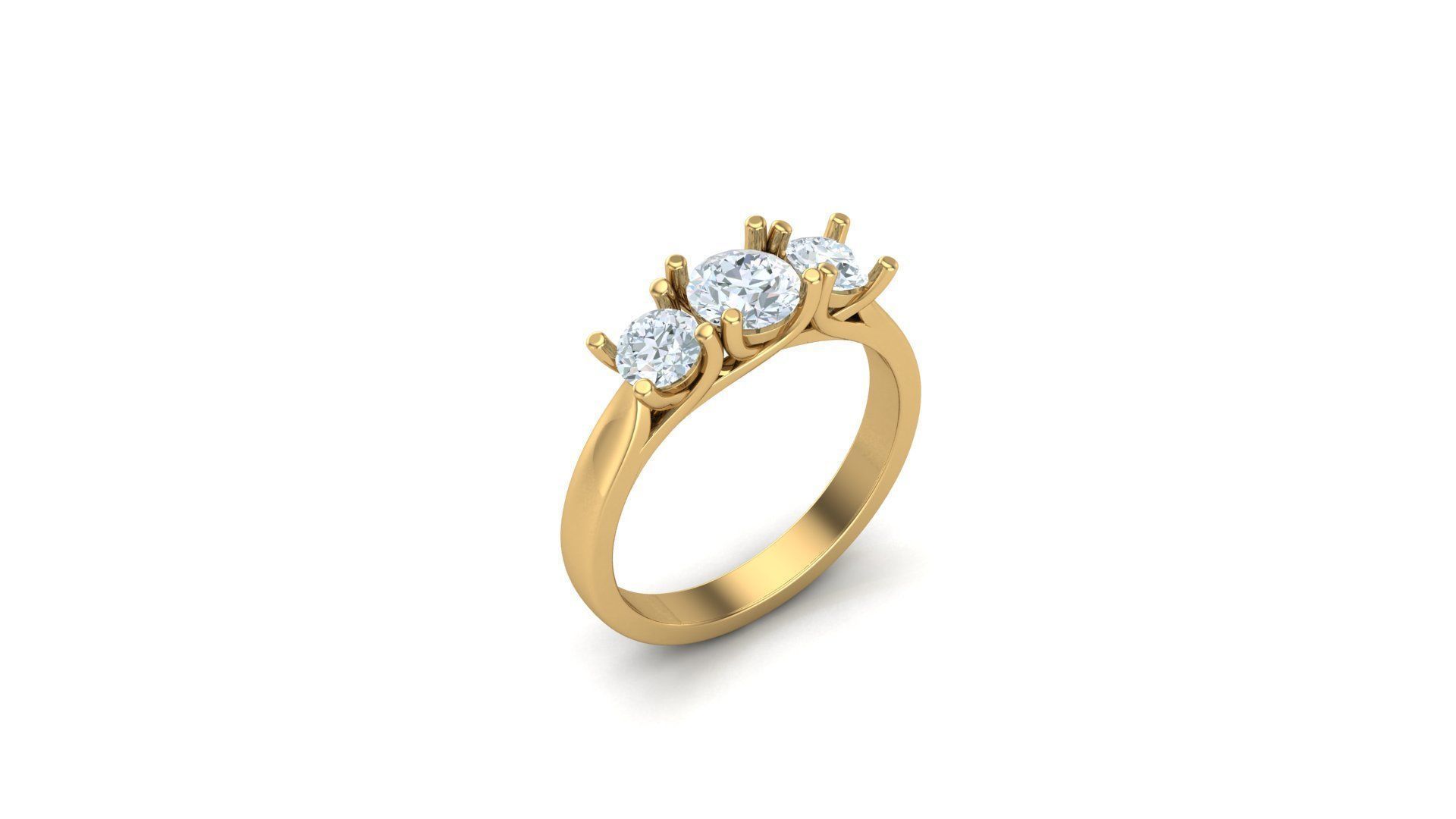 Solitare Women Diamond Ring 3D model_1