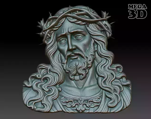 Jesus portrait basrelief 04 240610