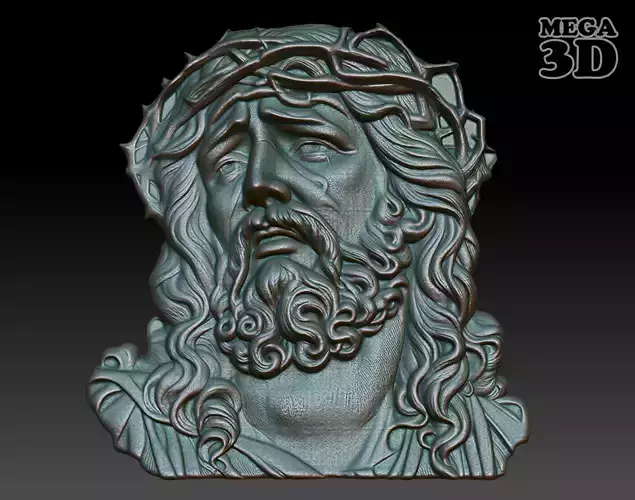 Jesus portrait basrelief 01 240610