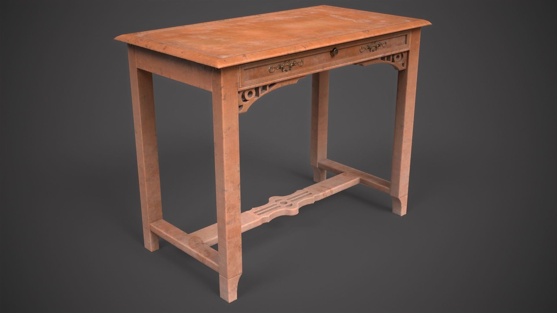 Antique table Low-poly 3D model_1