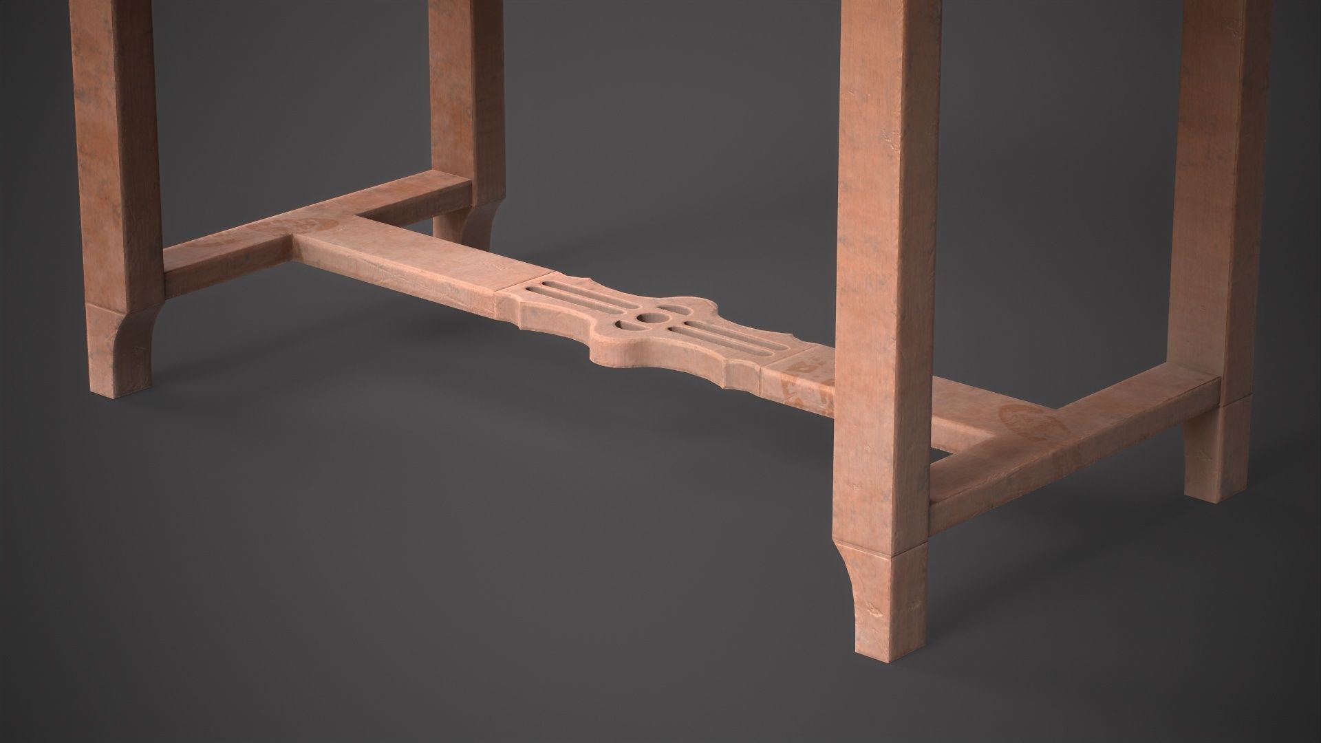 Antique table Low-poly 3D model_2