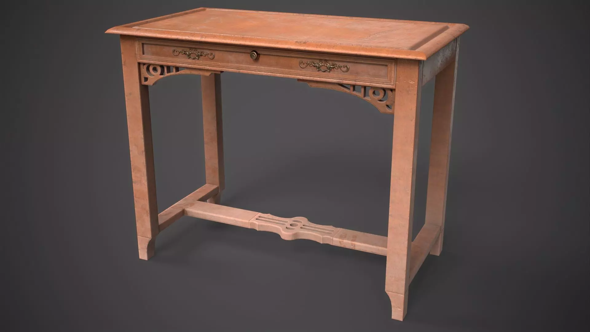 Antique table Low-poly 3D model_0