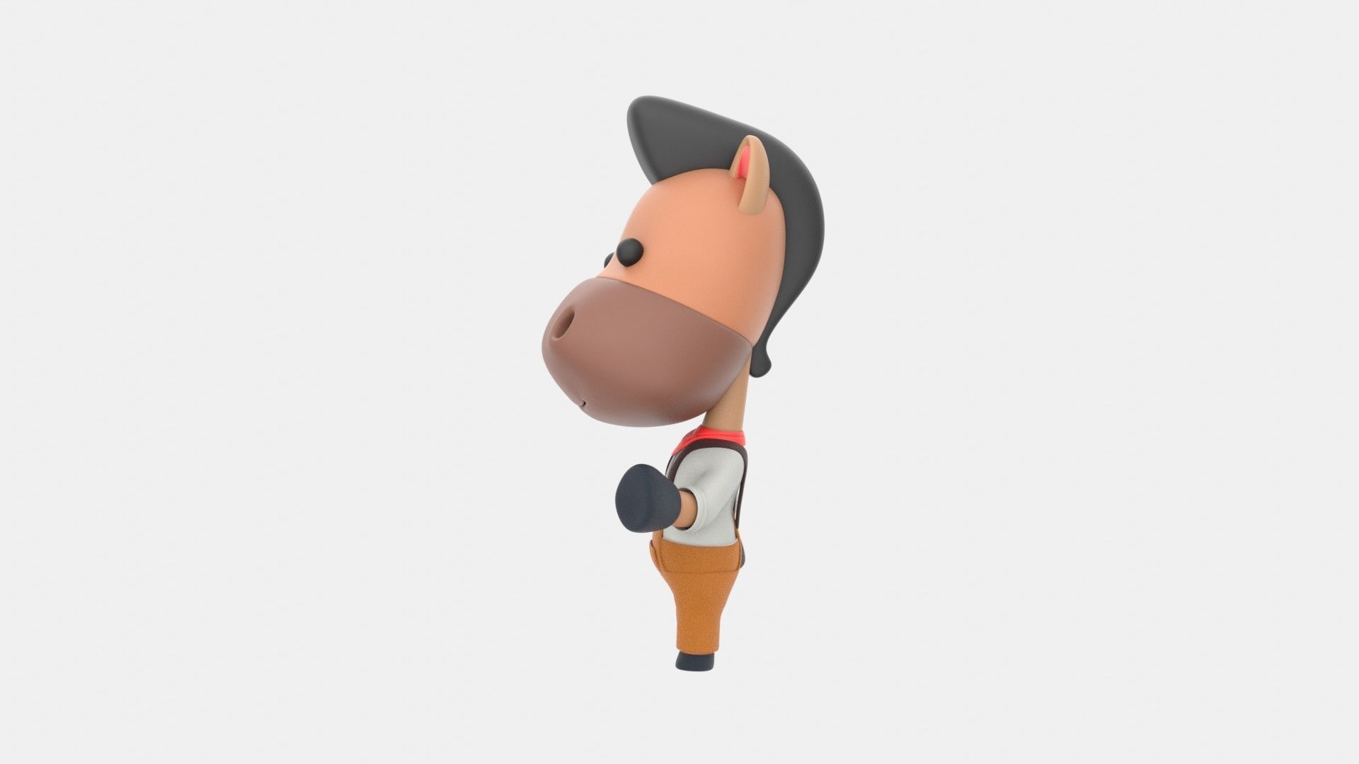 Cute Horse 3D Illustration 3D model_6
