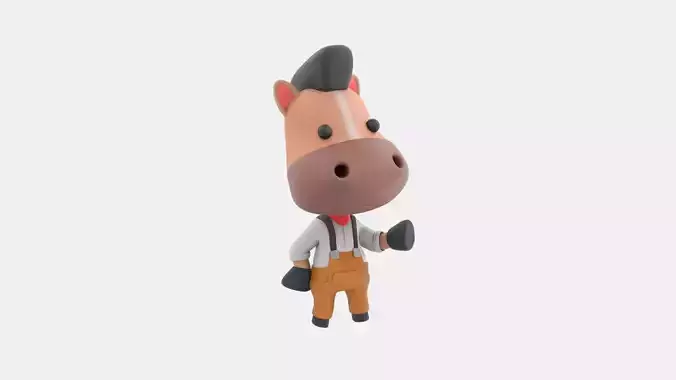 Cute Horse 3D Illustration