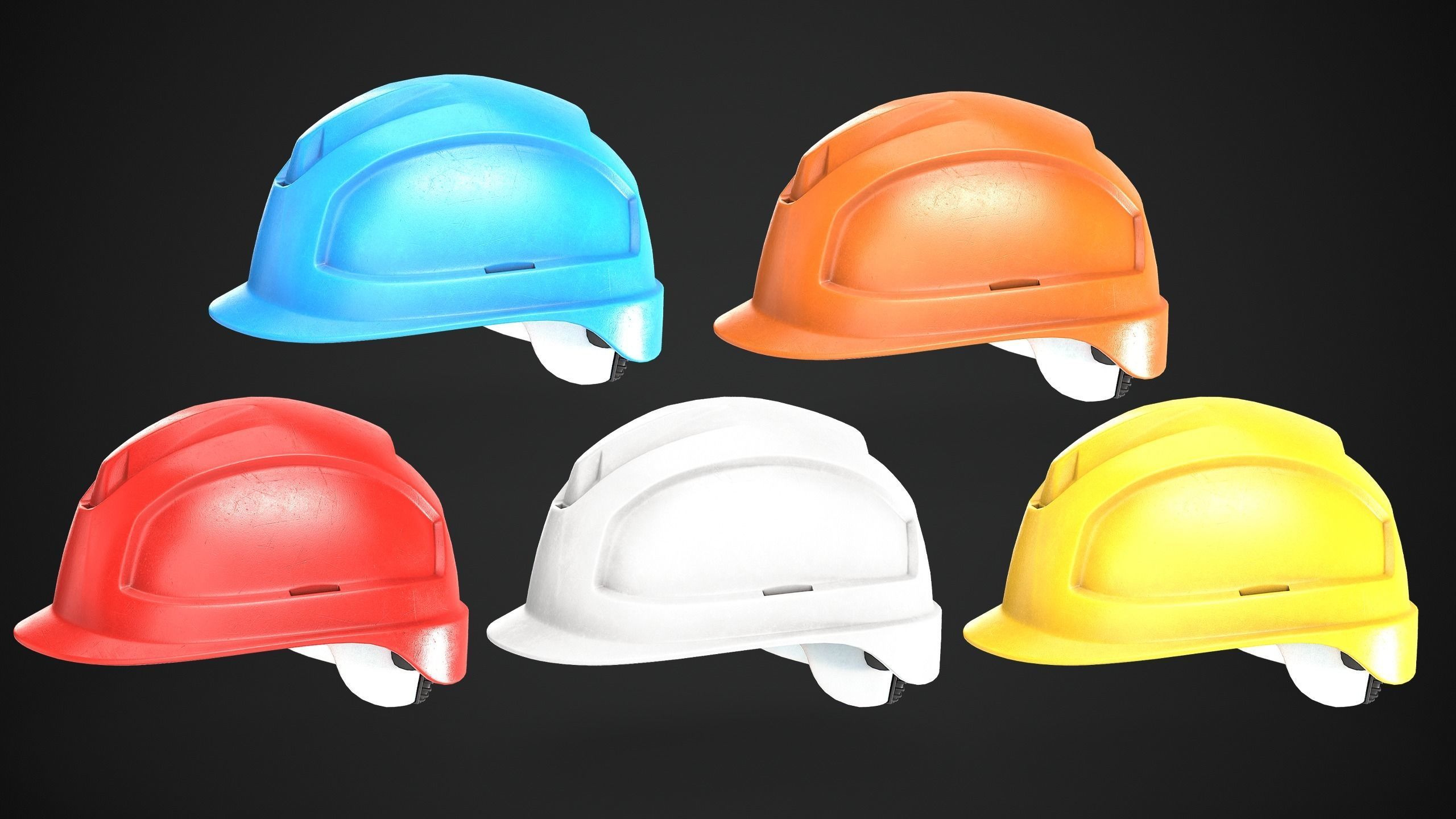 Hard Hat Low-poly 3D model_8