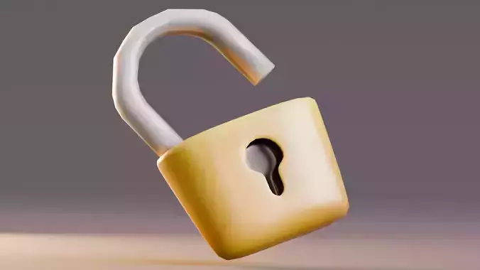 Low poly - Stylized Game Items - Padlock Low-poly 3D model