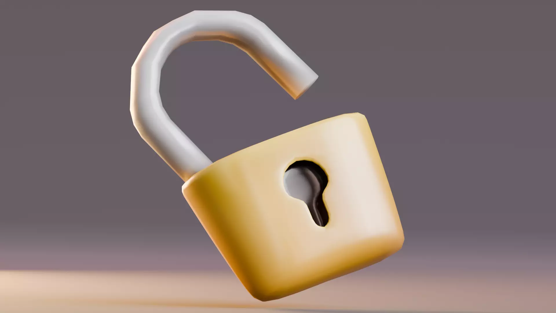 Low poly - Stylized Game Items - Padlock Low-poly 3D model_0