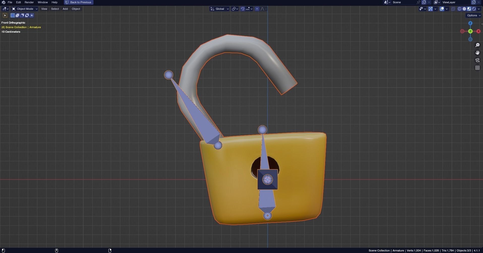 Low poly - Stylized Game Items - Padlock Low-poly 3D model_6