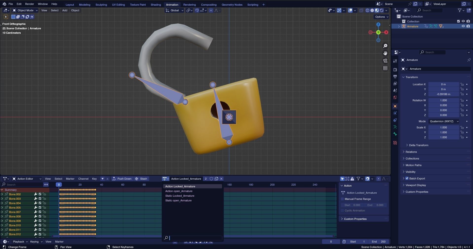 Low poly - Stylized Game Items - Padlock Low-poly 3D model_5